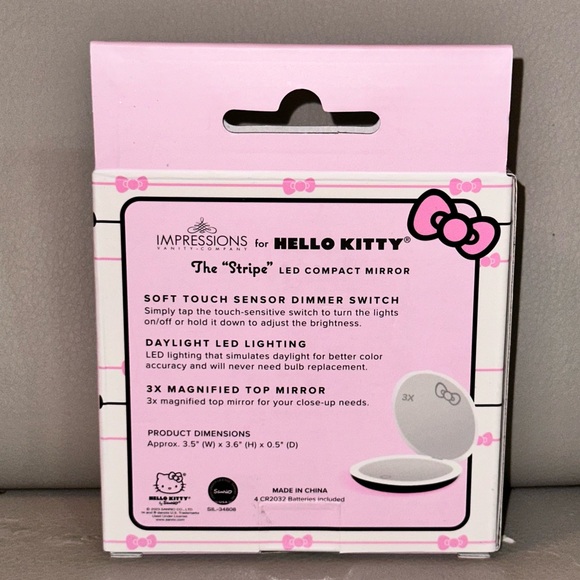 Impressions Vanity x Hello Kitty “The Stripe" LED Compact Mirror - Picture 2 of 8